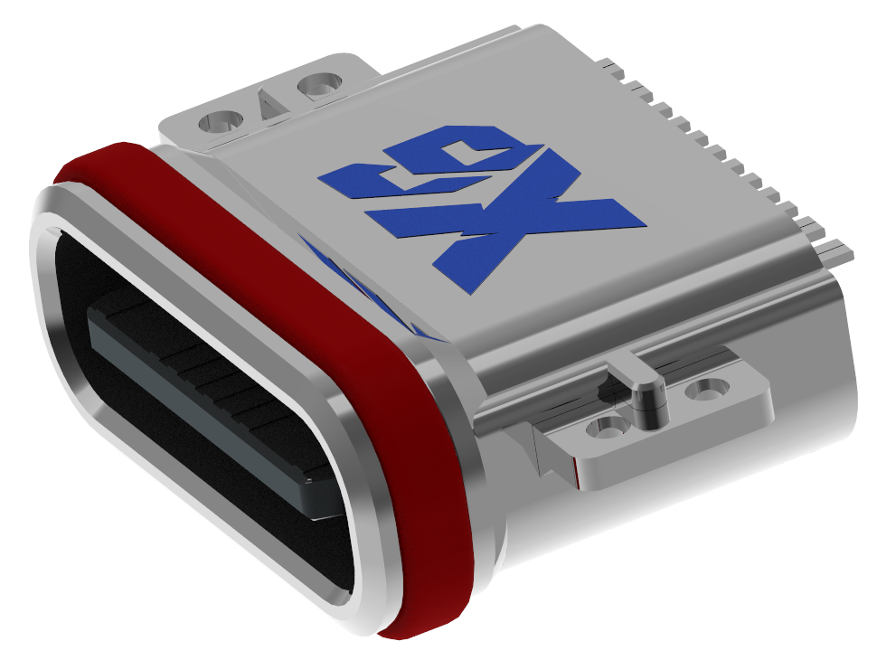 XB-ATCF-16-026 TYPE C 16P 防水母座沉板0.8 L=7.5mm(U型粉末金外壳)